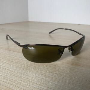 Ray-Ban RB3186 014/73 Top Bar Sunglasses Gunmetal Brown Italy 63-15 FRAMES ONLY